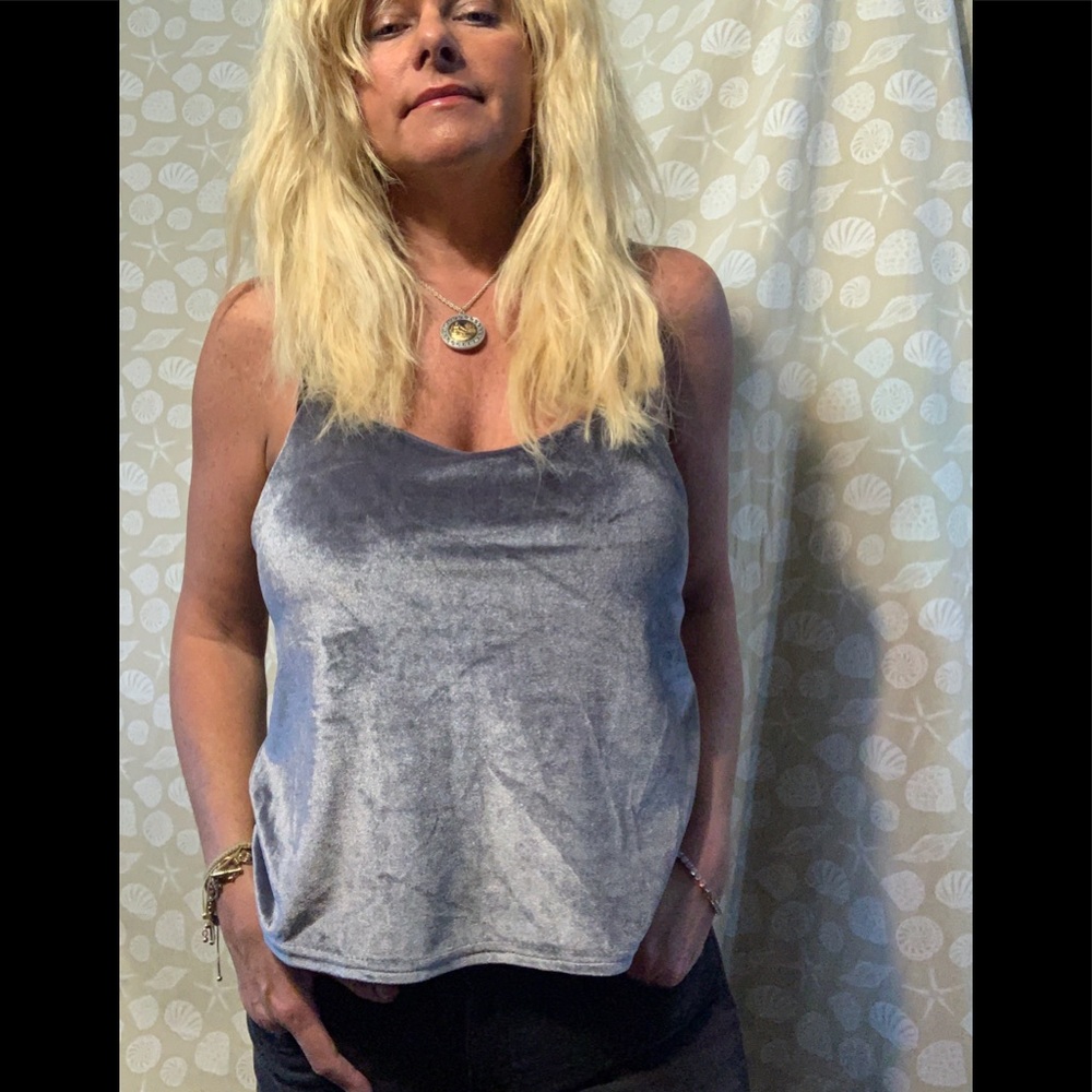 🛍Gray velvet cami
